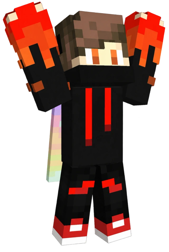 Minecraft character cheering